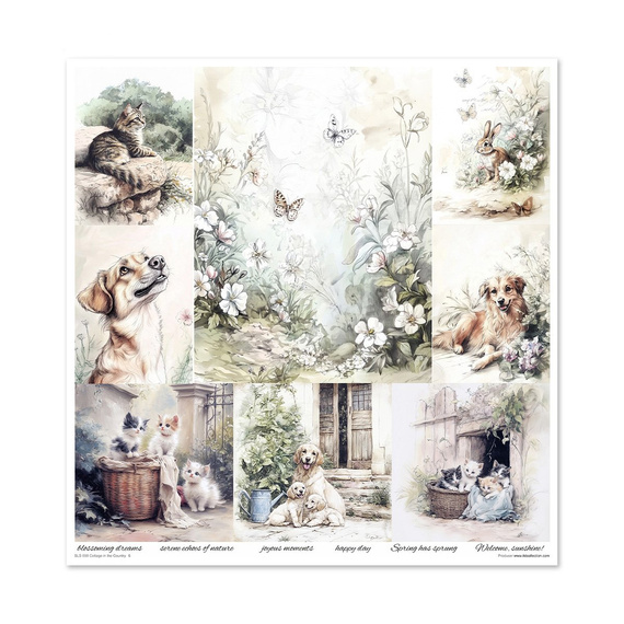 ITD COLLECTION Setz 11Stk 30x30cm Scrapbooking Papier - Cottage in the Country