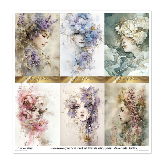 ITD COLLECTION Scrapbooking Papier Set 30x30 cm - Garden of Muses
