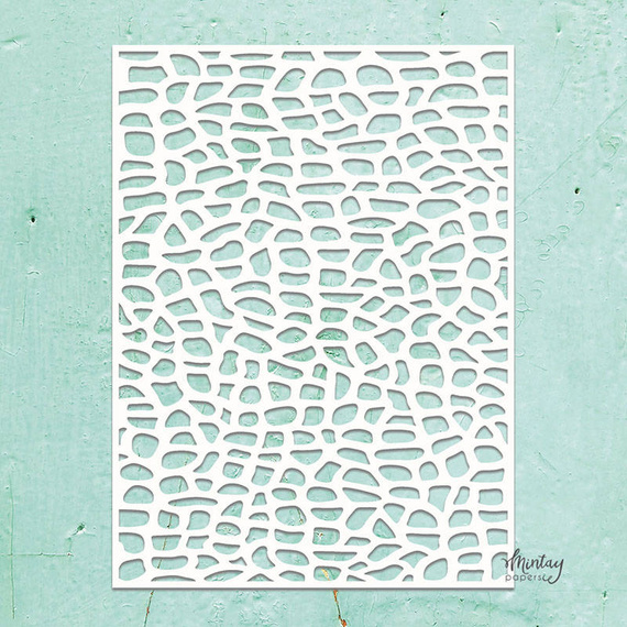 MINTAY Mixed Media Schablone STENCIL für Decoupage Scrapbooking Steinmauer