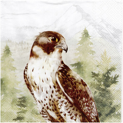 SERVIETTEN 1 Stück Motivservietten Decoupage Napkin 33x33cm, Hawk