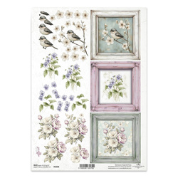 ITD Reispapier Decoupage Bastelpapier Serviettentechnik-R2589 Kirschblütenzweige
