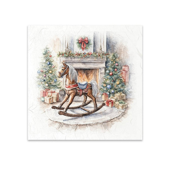 Scrapbooking-Bastelpapier-Set reisfeld - ITD - RSM133 Schaukelpferd Kamin