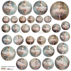 AUFKLEBER ScrapLove Dekor Stickers - Ballerina Circle set 1 - Ballerinas
