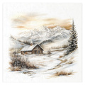 Reispapier-Set - Winterlandschaft, Hütten, Nadelbäume - RSM205 - Itd Collection