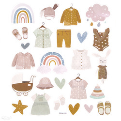 DPCraft AUFKLEBER Dekor Stickers Scrapbooking 25 Stk., Baby Girl 