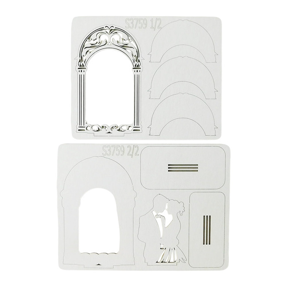 Die Cut Chipboard - dekoration Couple I für Explosionsbox - Kreatywna Pracownia