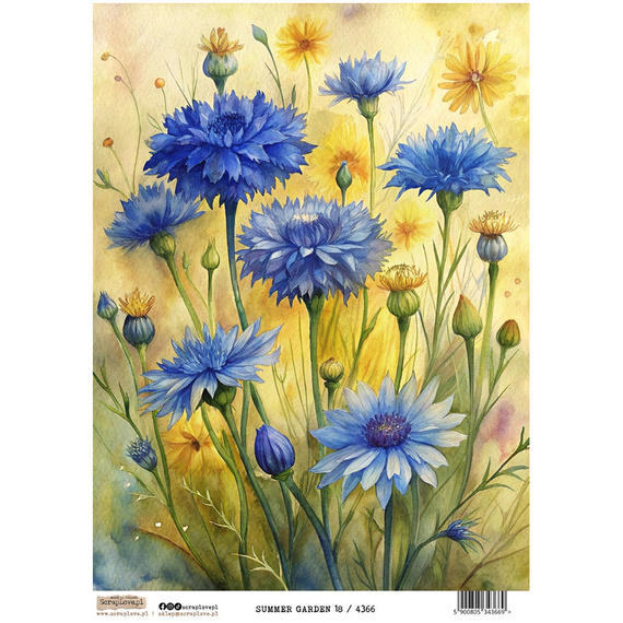 Reispapier Decoupage Bastelpapier A4 - Scraplove - Summer Garden 18