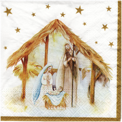 SERVIETTEN 1 Stück Motivservietten Decoupage Napkin 33x33cm - Weihnachtskrippe