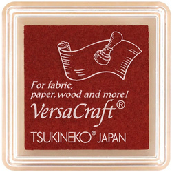 Tsukineko VersaCraft Small Pigmentstempelkissen für Stoff, Leder, Papier - Cherry Red