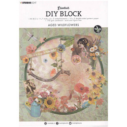 STUDIO LIGHT 32Blatt A4 Papierset + Elemente Scrapbooking Papier Aged wildflowers
