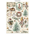 Set aus Junk Journal-Papieren, Aufklebern und Elementen - Alice in Christmas - Stamperia 