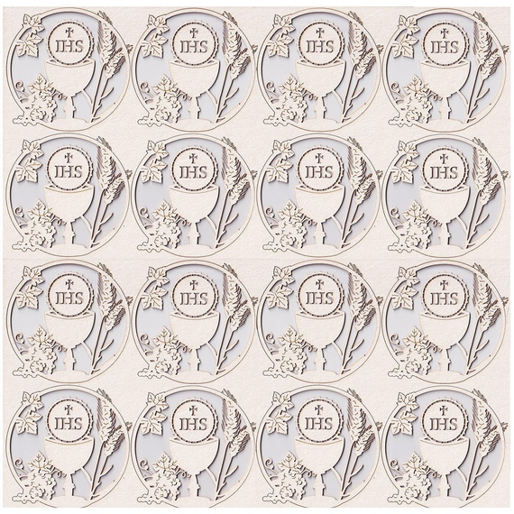 SCRAPINIEC Dekorpappe Die Cut Chipboard Dekoration Ornament x16, Messkelch Rahmen 03