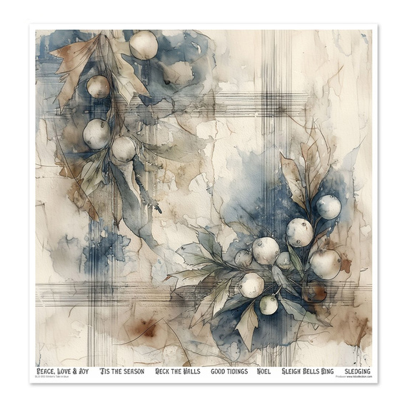 ITD COLLECTION Scrapbooking Papier Set 30x30 cm - Winter's Tale in blue
