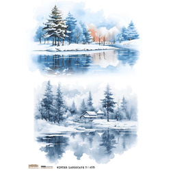 Reispapier Decoupage Bastelpapier A4 - Scraplove - Winter Landscape 5 - Winteransicht 5