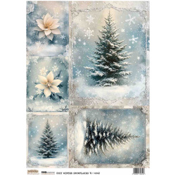 Reispapier A4 - ScrapLove - Cozy winter Snowflakes 16 - Verschneiter gemütlicher Winter