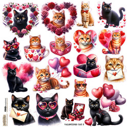 AUFKLEBER - ScrapLove - Valentinstag Katze 2