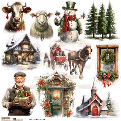 AUFKLEBER ScrapLove Dekor Stickers - Christmas Farm 1 - Weihnachtsfarm 1