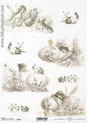 ITD Reispapier Decoupage Bastelpapier Serviettentechnik-ITD-R1088 - Osterfeen