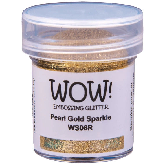 WOW! Embossingpulver mit Glitzer Embossingpuder Einbrennpulver 15ml, Pearl Gold Sparkle WS06R