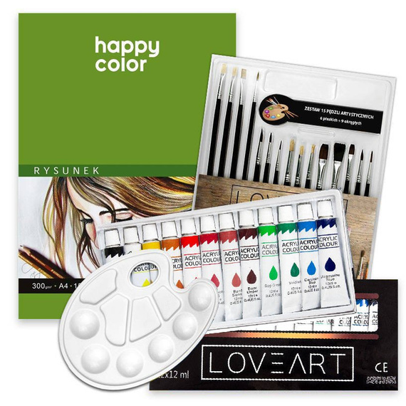 Malset Farben Block Palette Pinsel