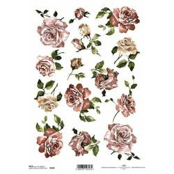 ITD Reispapier Decoupage Bastelpapier, Rosen R0120