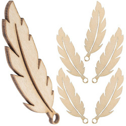 Hölzerne Federn für einen Traumfänger - 6 Stk