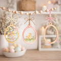Eier - Holzaufhänger für Osterdekorationen - Set mit 9 Stück.