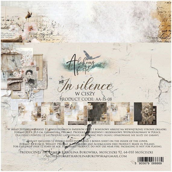 ALCHEMY OF ART Set 20x20cm Scrapbooking Papier, In shades of blue