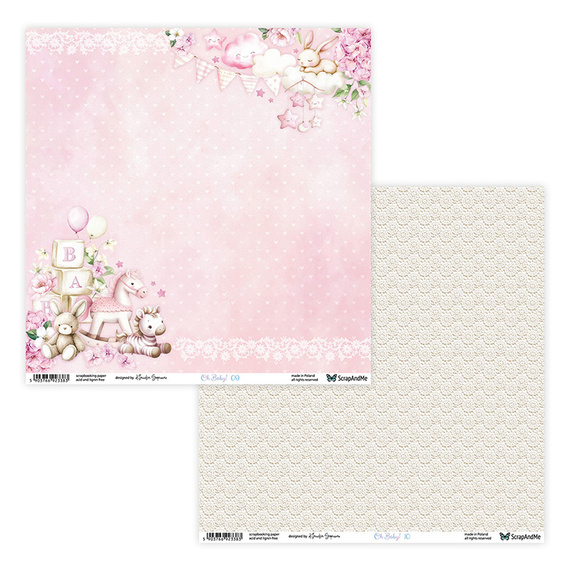 SCRAPANDME Set 15Blatt 20x20cm doppelseitig Scrapbooking Papier - Oh, Baby