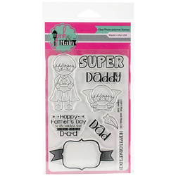 PINK & MAIN - Transparent Stempel Motivstempel Clear Stamp -  Super Dad