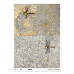 Reispapier Decoupage Bastelpapier für Decoupage A3 ITD-1251L-Libellen
