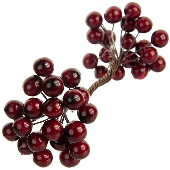 Beerenzweig - dunkelrot - 1 Zweig mit 40 Beeren 