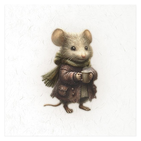 Reispapier-Set - Mäuse, Vintage-Stil, Winter - RSM211 - Itd Collection