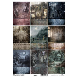 ITD Etikettenset SCRAPBOOKING TAG-217 Burg, Friedhof, Raben