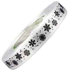 Tasiemka satynowa Wesołych Świąt zielona 12mm x 6m
