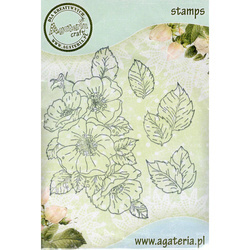 AGATERIA - Transparent Stempel Motivstempel, Wild rose, Wildrose 