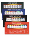 LOVEART Acrylfarben 12x12ML Acrylset Farben Farbenset Künstlerfarbe Malfarben