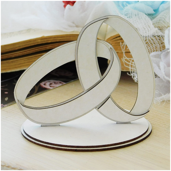 Dekorpappe Die Cut Chipboard Dekoration 3d Ringe - Kreatywna Pracownia