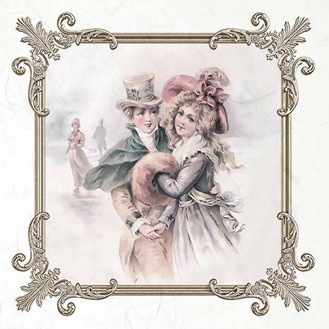 ITD Reispapier Decoupage SET Bastelpapier, rahmen vintage zeichen winter RSM060 