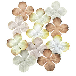 HORTENSIONEN Papierblumen, Natural Mix 35mm - 100 Stück