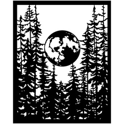 Schablone mixed-Media 3D 20x25cm - Herbarium Silvae Mond und Wald - Stamperia