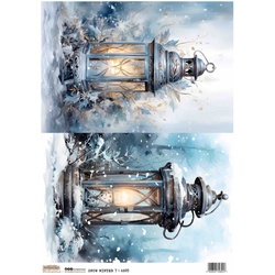 Reispapier Decoupage Bastelpapier A4 - Scraplove - Winter Pastel City 1 - Winterliche Pastellstadt 1