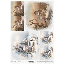 ITD Reispapier Decoupage Bastelpapier Serviettentechnik-R2270 Vintage-Ansichten, Landschaft