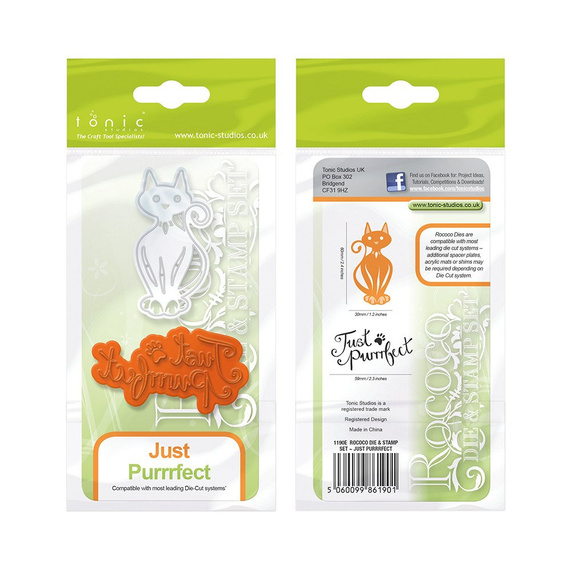TONIC - Stanzform Präge Stanzschablone Cutting Die + Stempel - Just Purrrfect / Katze