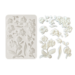 STAMPERIA SILIKONFORM Mold Abformen Gießen Mould, Orchids & Cats orchidee