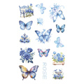 AUFKLEBER folie - Blaue Blumen und Schmetterlinge