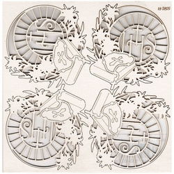 SCRAPINIEC Dekorpappe Die Cut Chipboard Dekoration, Rosenkranz-Dekoration 4 Stk.