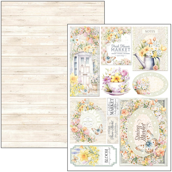 CIAO BELLA Satz 8Stk 21x30cm doppelseitigen Scrapbooking Papier - Flower Shop