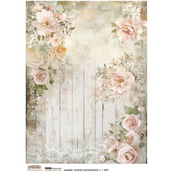 Reispapier Decoupage Bastelpapier A4 - Scraplove - Shabby Spring Background 4