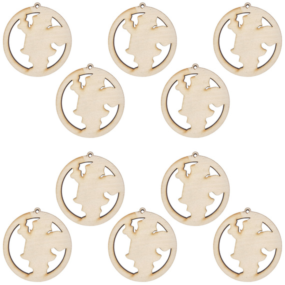 Holz-Christbaumanhänger Set 10 Stück - Weihnachtsmann - 6 cm